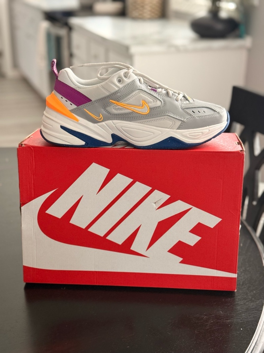 Nike Gray/Yellow/Purple/Orange Chunky Athletic Sneaker
